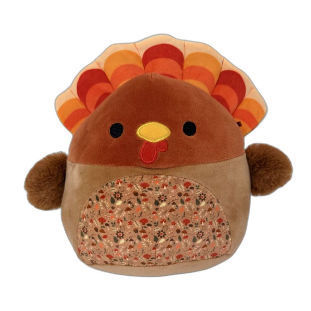 Squishmallows Thanksgiving Turkey Plush 8" Fall Harvest Floral Belly Kellytoy